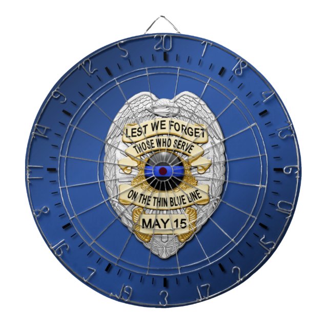 Thin Blue Line Dartboard With Darts (Front)