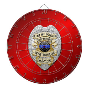 Thin Blue Line Dartboard With Darts