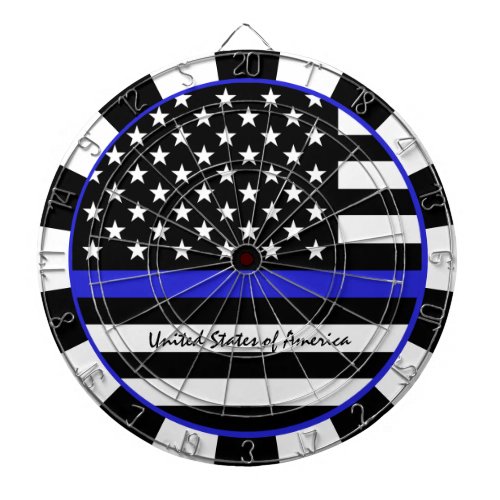 Thin Blue Line Darts  American Flag police  USA Dart Board