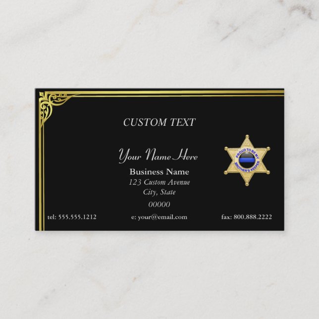 Thin Blue Line Deputy Badge Business Card (Front)
