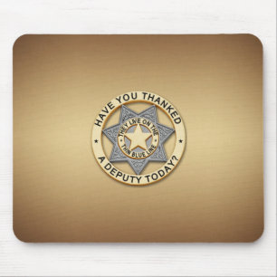 Thin Blue Line Deputy Badge Mouse Pad