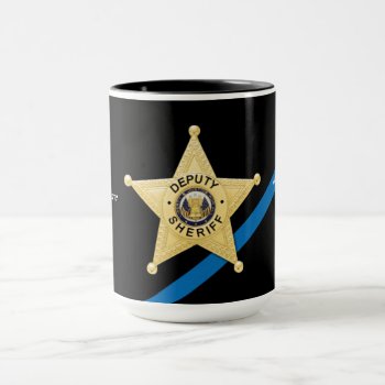 Thin Blue Line Deputy Sheriff Coffee Mug by JFVisualMedia at Zazzle