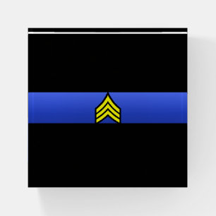 Thin Blue Line Deputy Sheriff Sergeant Paperweight