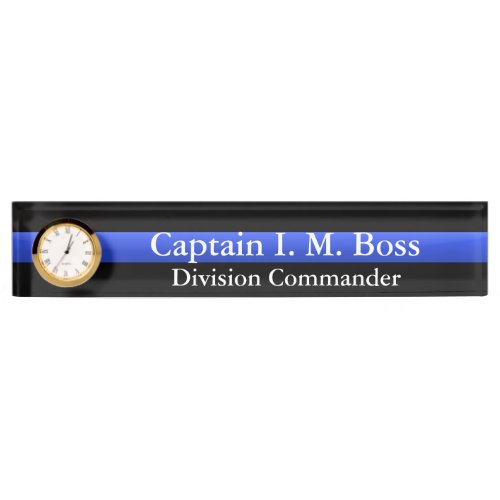 Thin Blue Line Desk Nameplate