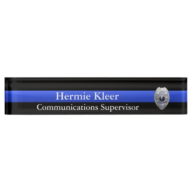 Thin Blue Line - Dispatcher Radio 911 Commo Plaque Name Plate (Front)