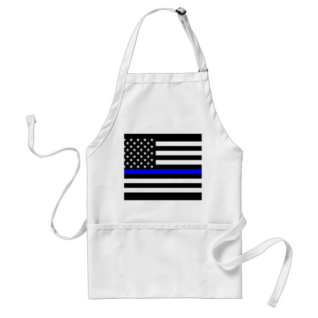 Thin Blue Line Display Decor Adult Apron (Front)