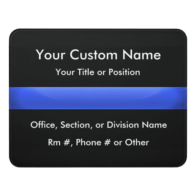 Thin Blue Line Door Sign (Contemporary Front)