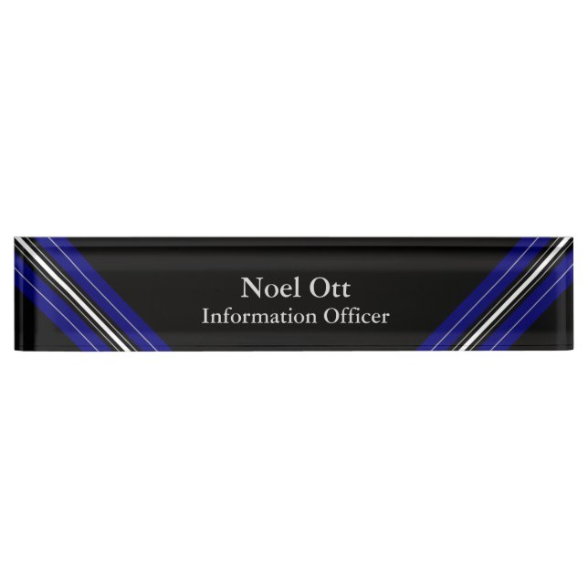 Thin Blue Line - Elegant Design Name Plate (Front)