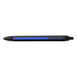 Thin Blue Line Ending With Custom Name or Text Pen
