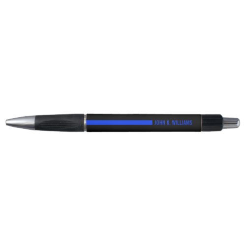 Thin Blue Line Ending With Custom Text Pen