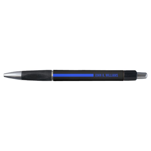 Thin Blue Line Ending With Custom Text Pen (Front)