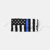 Thin Blue Line Face Mask, American Flag Mask (Front, Folded)