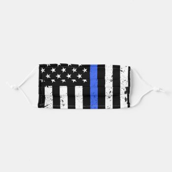 Thin Blue Line Face Mask  American Flag Mask by WorksaHeart at Zazzle