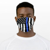 Thin Blue Line Face Mask, American Flag Mask (Worn)