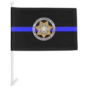 Thin Blue Line Family Badge Car Flag