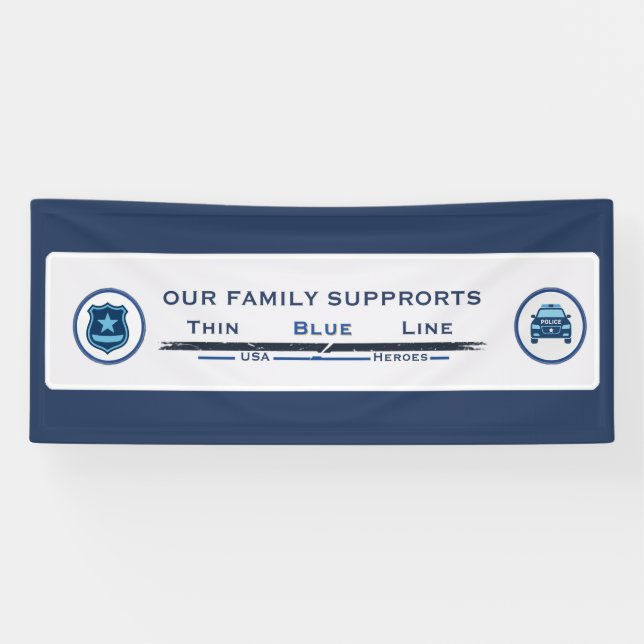 Thin Blue Line Family Banner (Horizontal)