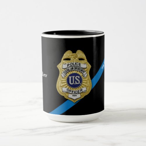 Thin Blue Line Federal Police Officer Mug