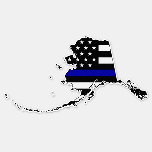 Thin Blue Line Flag Alaska Sticker