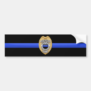 Thin Blue Line Flag & Badge Bumper Sticker