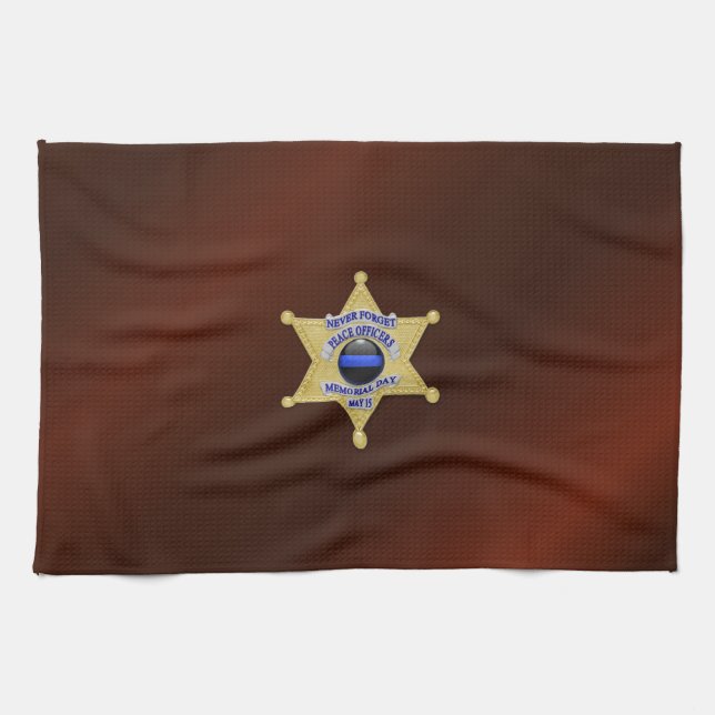 Thin Blue Line Flag & Badge Towel (Horizontal)