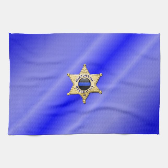 Thin Blue Line Flag & Badge Towel (Horizontal)