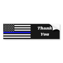 Thin Blue Line Flag Bumper Sticker