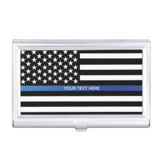 Thin Blue Line Flag Business Card Holder