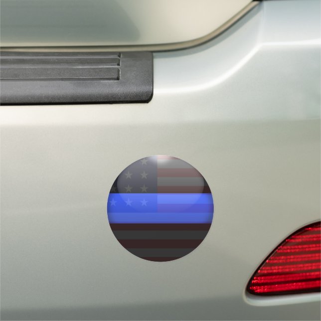 Thin Blue Line Flag Car Magnet (In Situ)