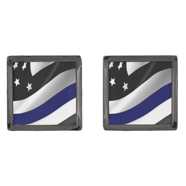 Thin Blue Line Flag Cufflinks (Front)