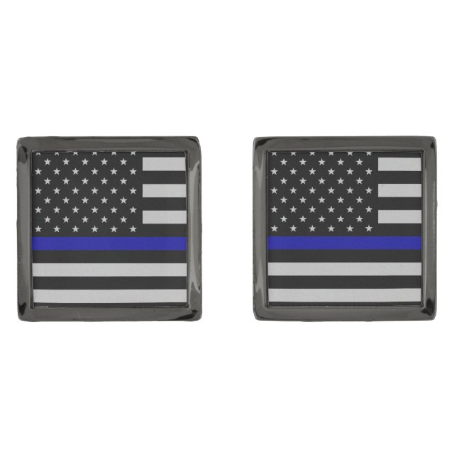 Thin Blue Line Flag Cufflinks (Front)