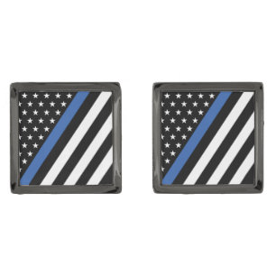 Thin Blue Line Flag Cufflinks