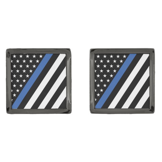 Thin Blue Line Flag Cufflinks (Front)