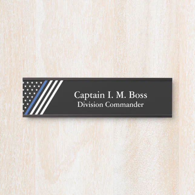 Thin Blue Line Flag Door Sign | Zazzle