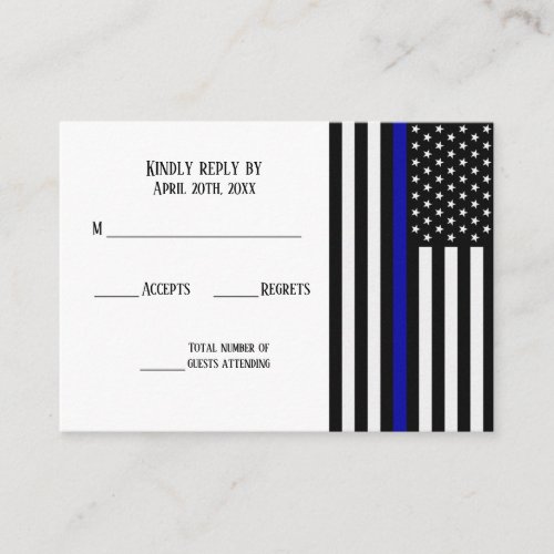 Thin Blue Line Flag Enclosure Card