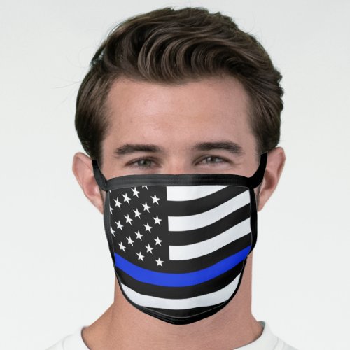 thin blue line flag face mask