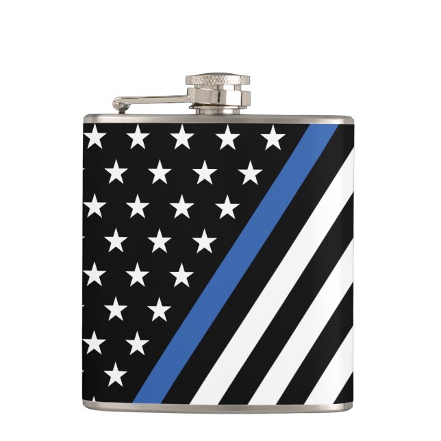 Thin Blue Line Flag Flask (Front)