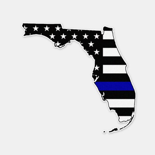 Thin Blue Line Flag Florida Sticker