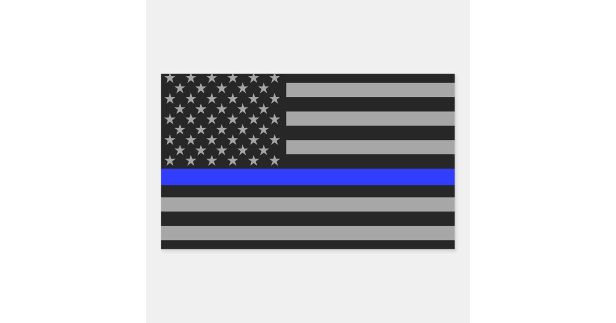 Thin Blue Line Flag Glossy Stickers | Zazzle