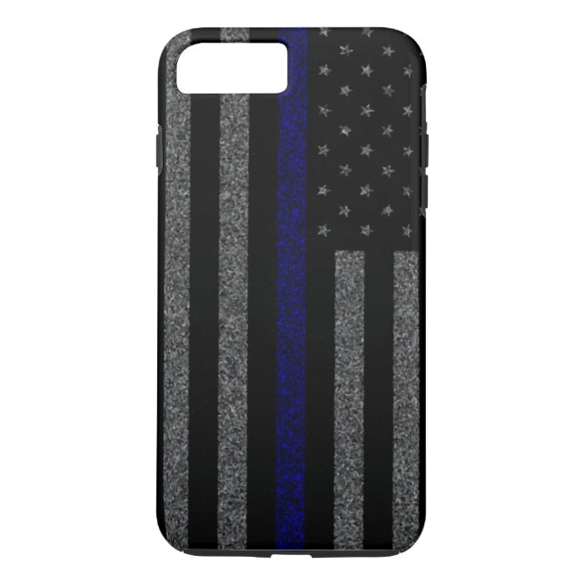 Thin Blue Line Flag Grunge iPhone 7 Plus Case (Back)