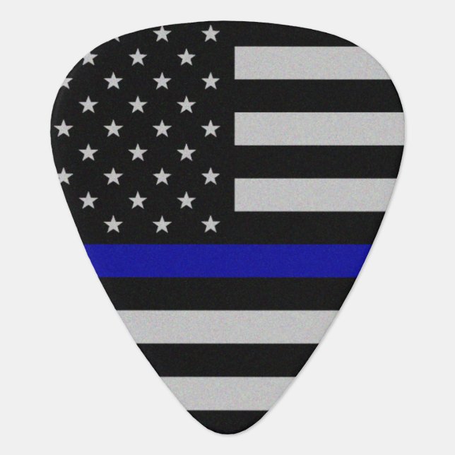 Thin Blue Line Flag Guitar Pick (Front)
