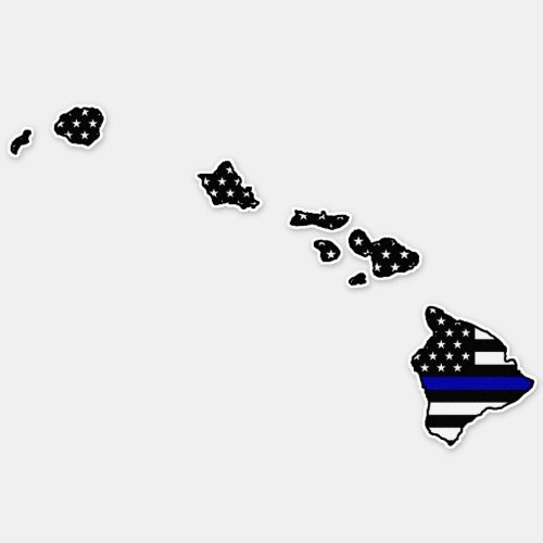 Thin Blue Line Flag Hawaii Sticker