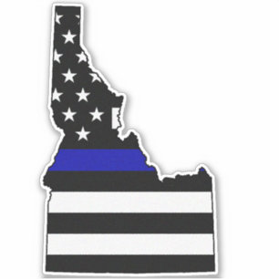 Thin Blue Line Flag Idaho Sticker