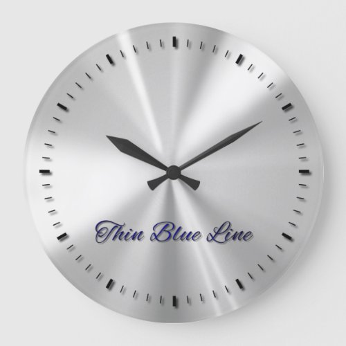 Thin Blue Line Flag Inlay Buttons Large Clock