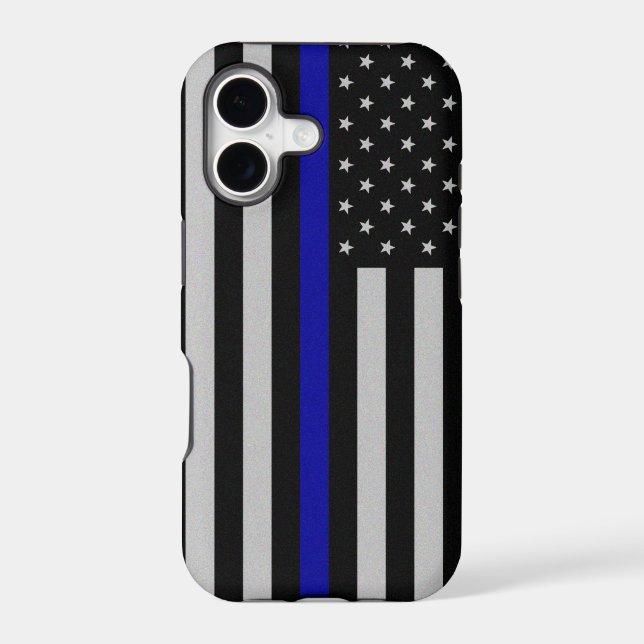 Thin Blue Line Flag Iphone Case (Back)