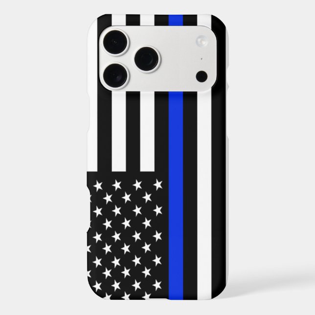 Thin Blue Line flag Iphone Case (Back)