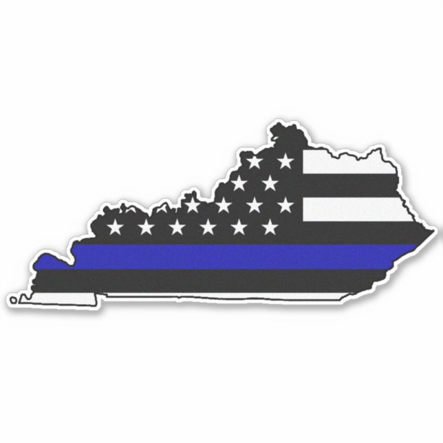 Thin Blue Line Flag Kentucky Sticker (Front)