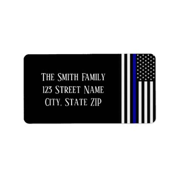 Thin Blue Line Flag Label by ThinBlueLineDesign at Zazzle