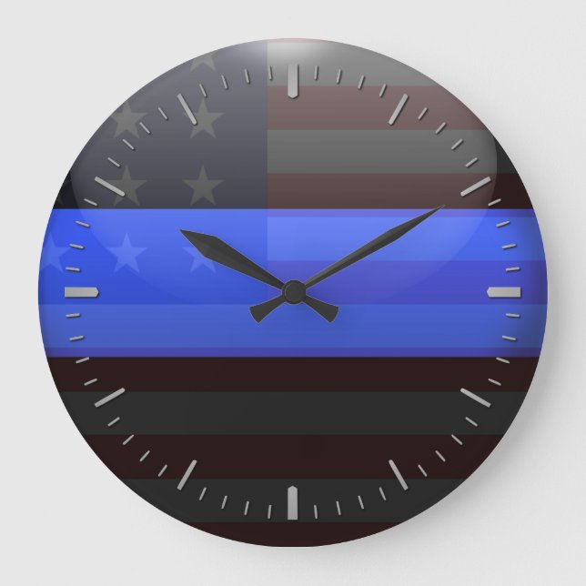 Thin Blue Line Flag Large Clock (Front)