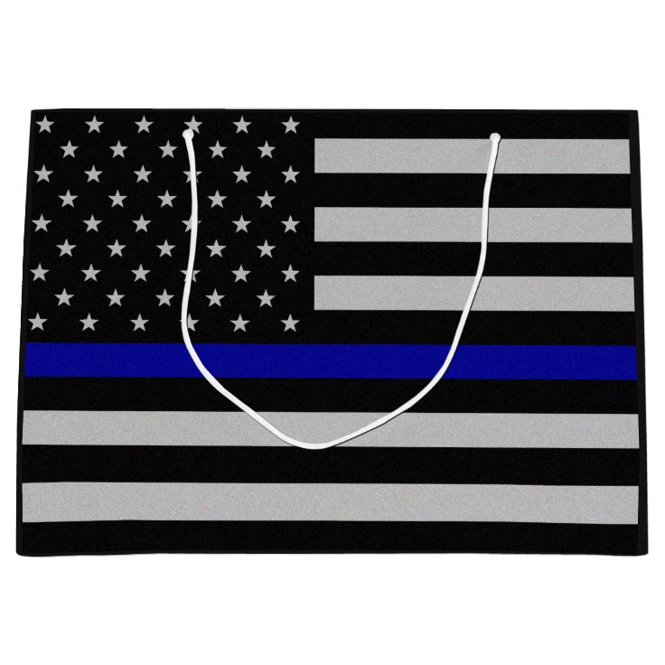 Thin Blue Line Flag Large Gift Bag Zazzle