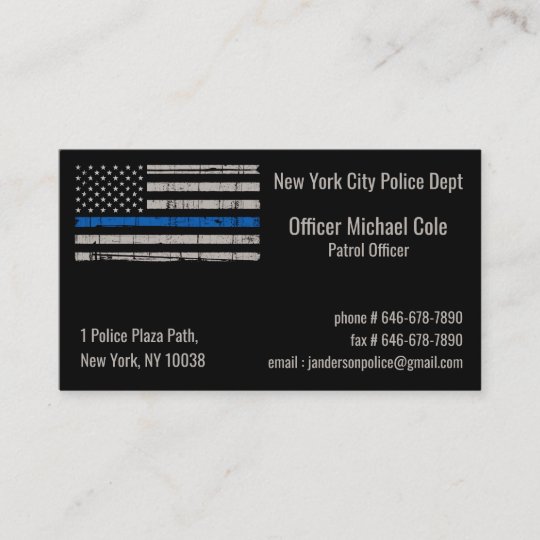 Thin Blue Line Flag Law Enforcement Police Business Card